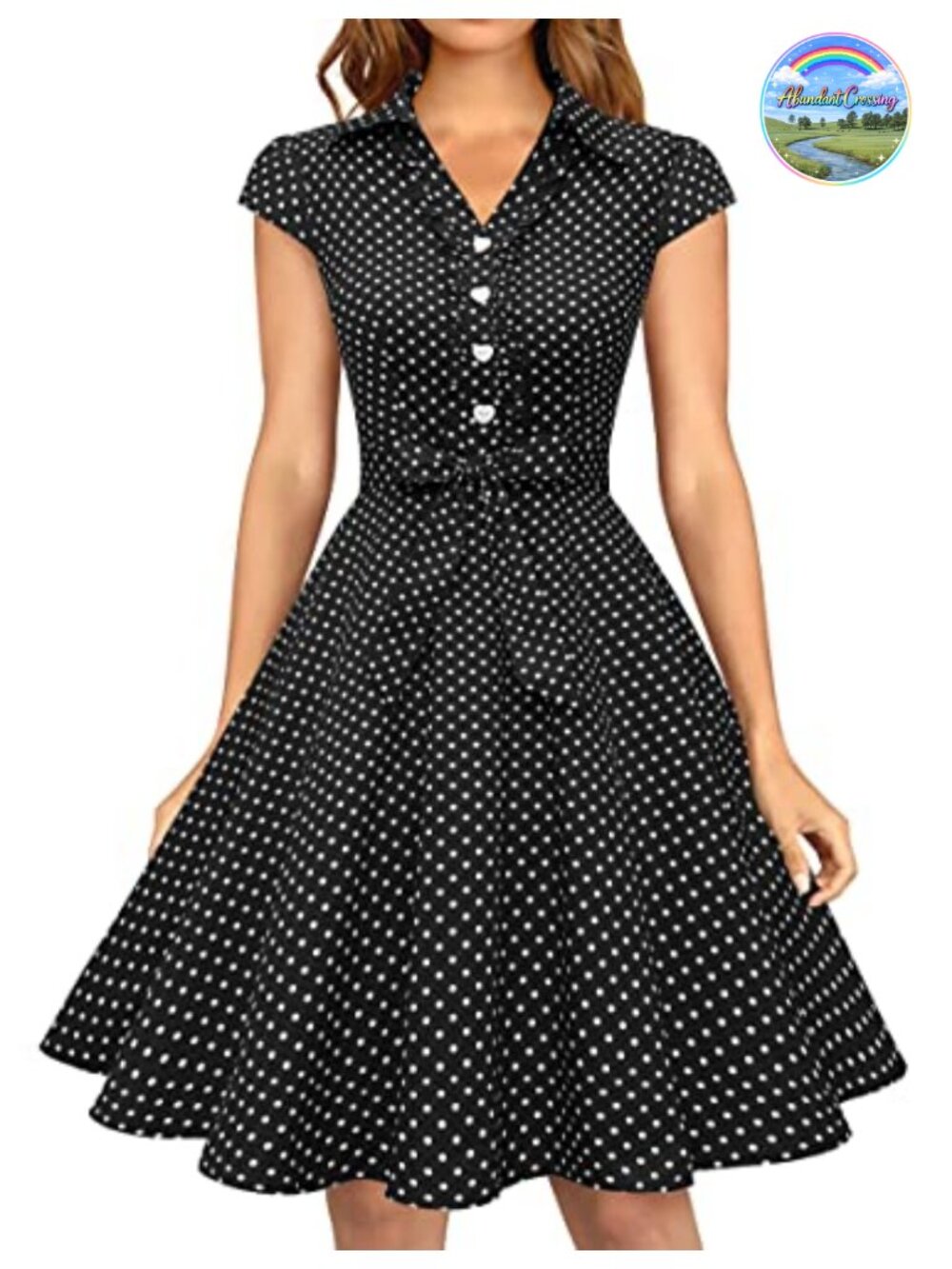 Women's 1950s Rockabilly Swing Dress Cap Sleeve Vintage Cocktail Dress